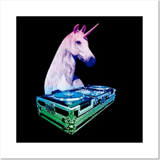 Unicorn DJ Rainbow Posters and Art